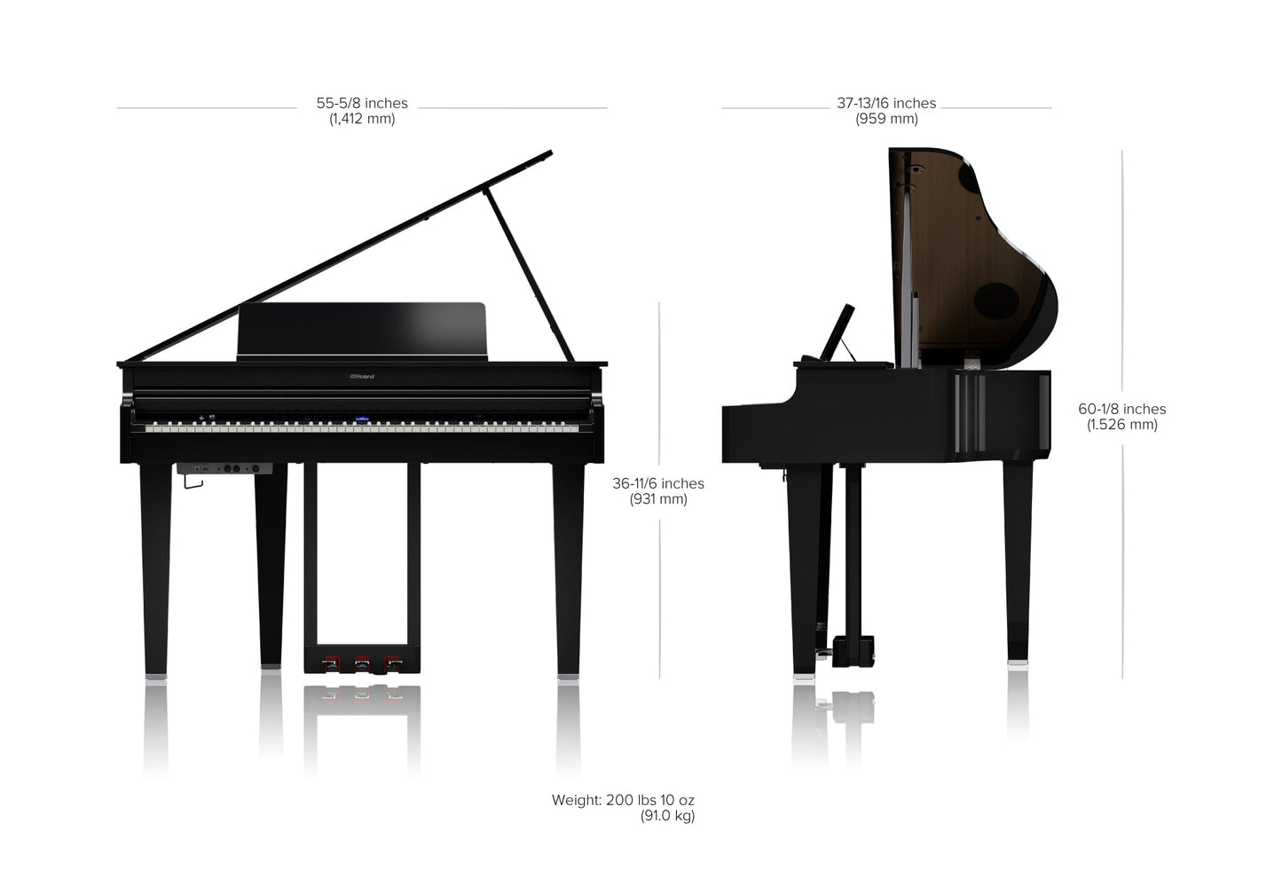 Roland GP6 Digital Grand Piano; Polished White Value Package