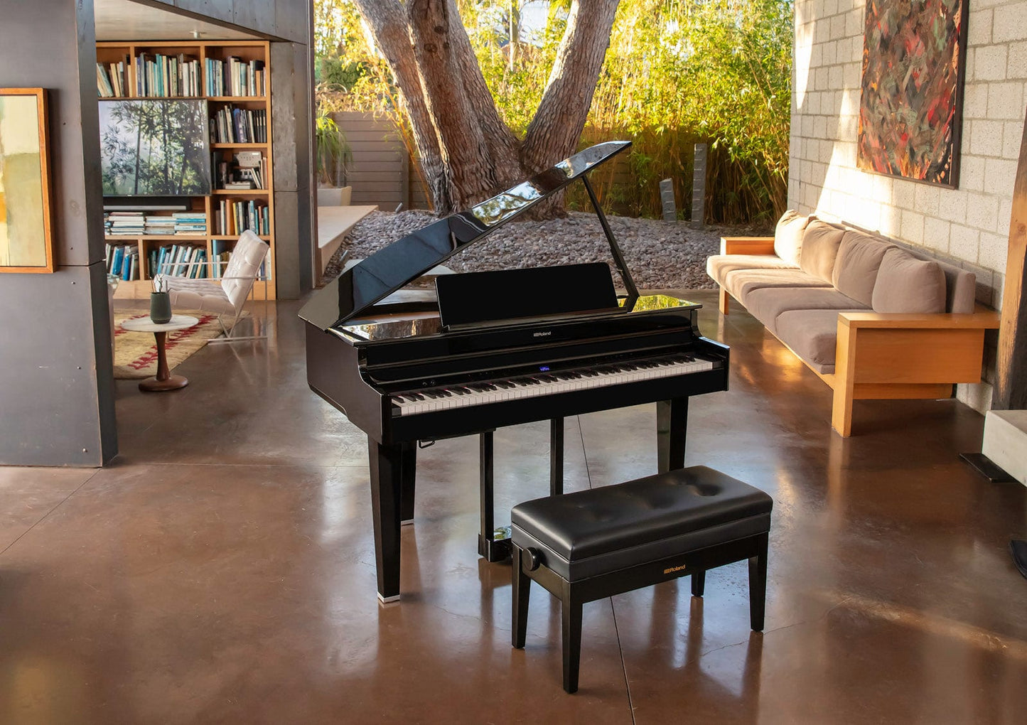 Roland GP6 Digital Grand Piano; Polished Ebony Value Package