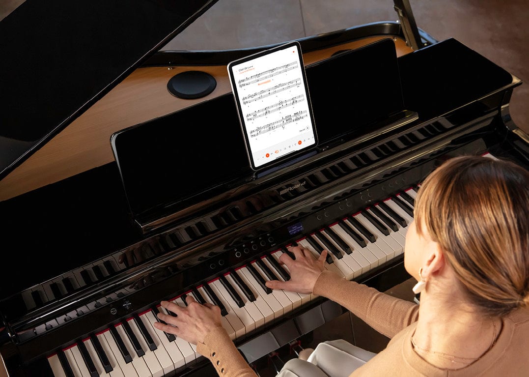 Roland GP6 Digital Grand Piano; Polished White Concert Package