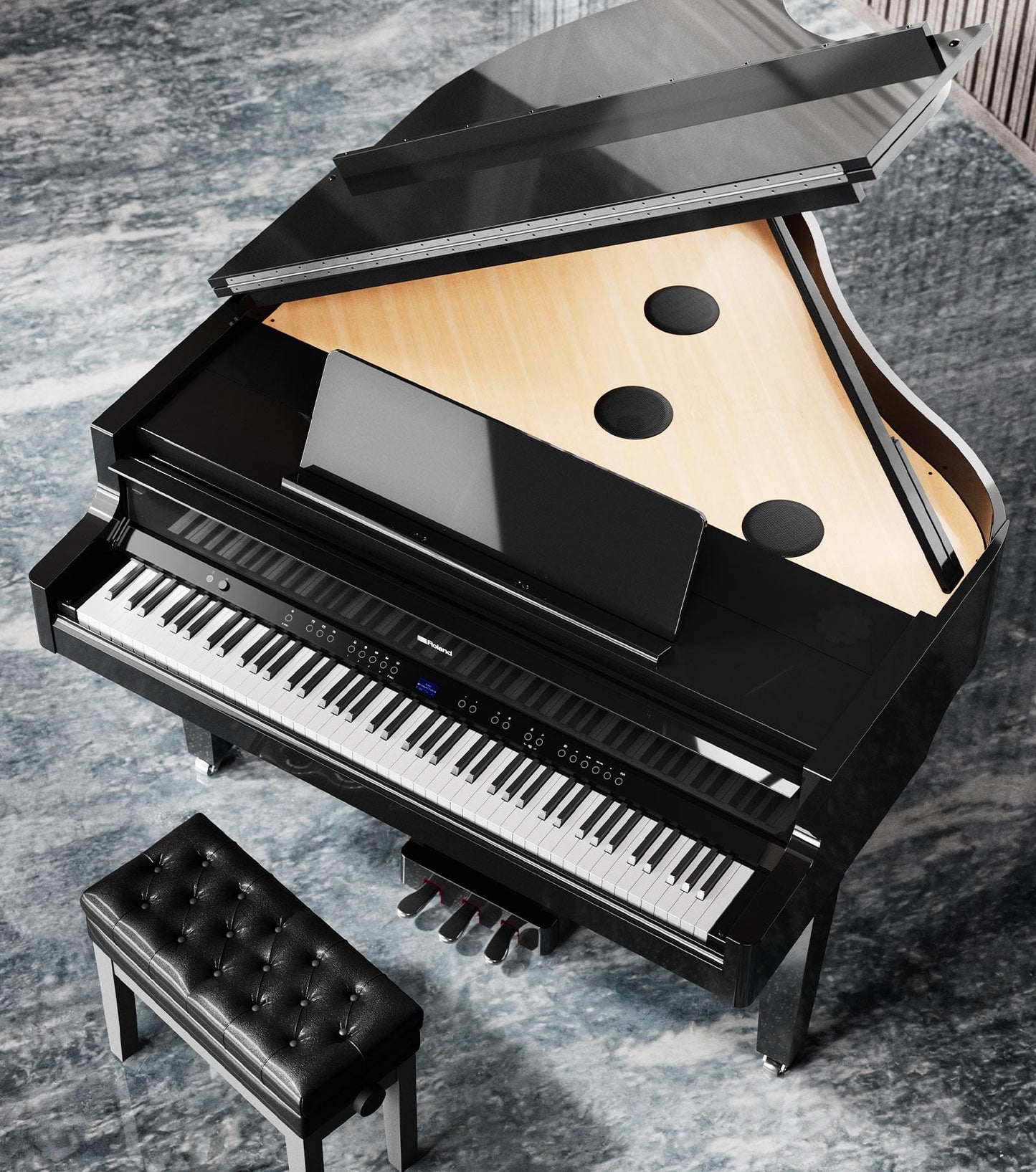 Roland GP9M Self-Playing Digital Grand Piano; Polished White Concert Package