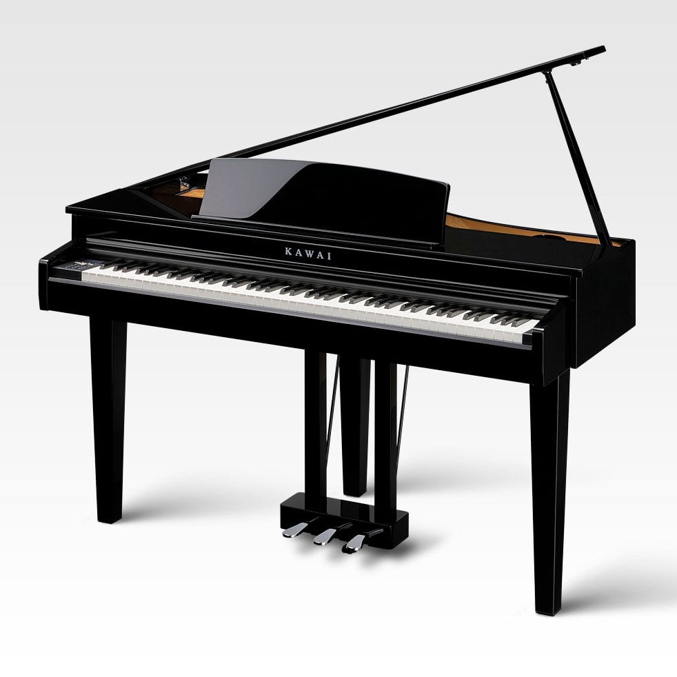 Kawai DG30 Polished Ebony Digital Grand Piano With Stool & Roland RH200 Headphones | Free Delivery & Installation