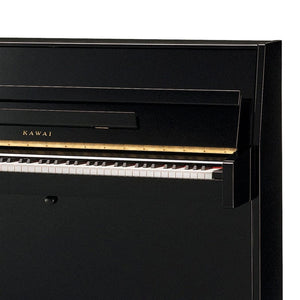 Kawai K15E Upright Piano; Polished Ebony