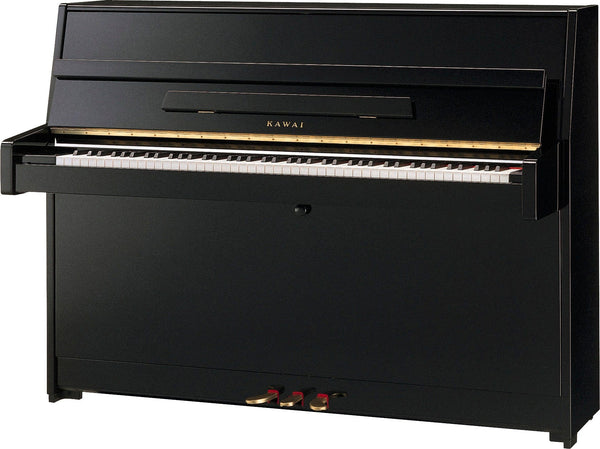 Kawai K15E Upright Piano; Polished Ebony