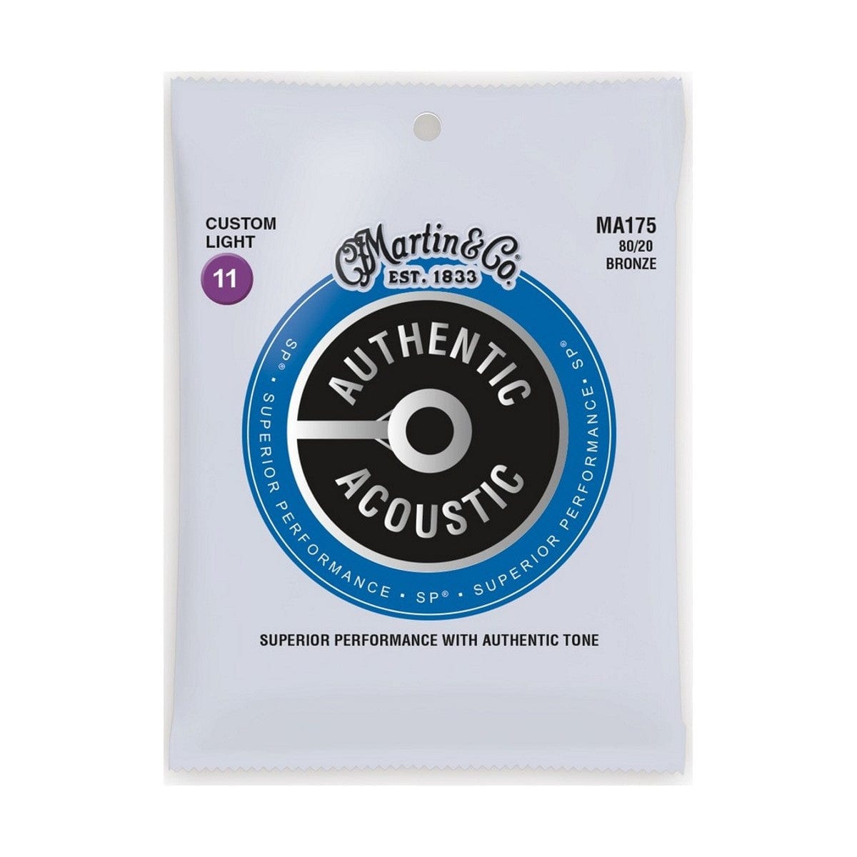 Martin MA175 Authentic Acoustic SP 80/20 Bronze Custom Light Guitar Strings