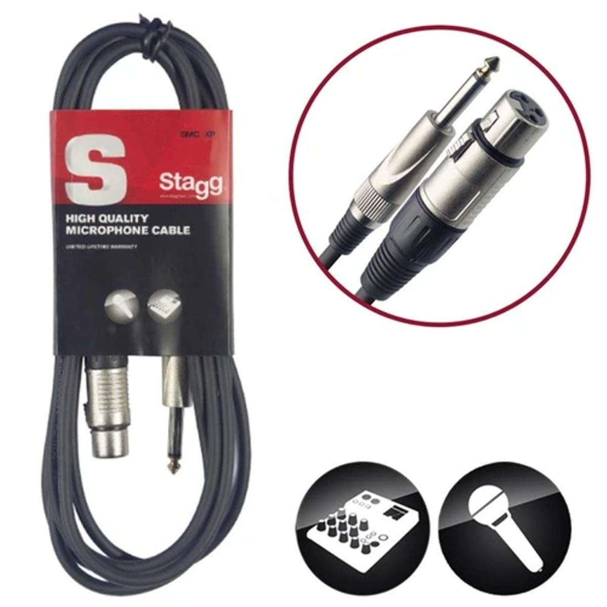 Stagg NMC10XPR XLR to Mono Jack Microphone Cable 10m