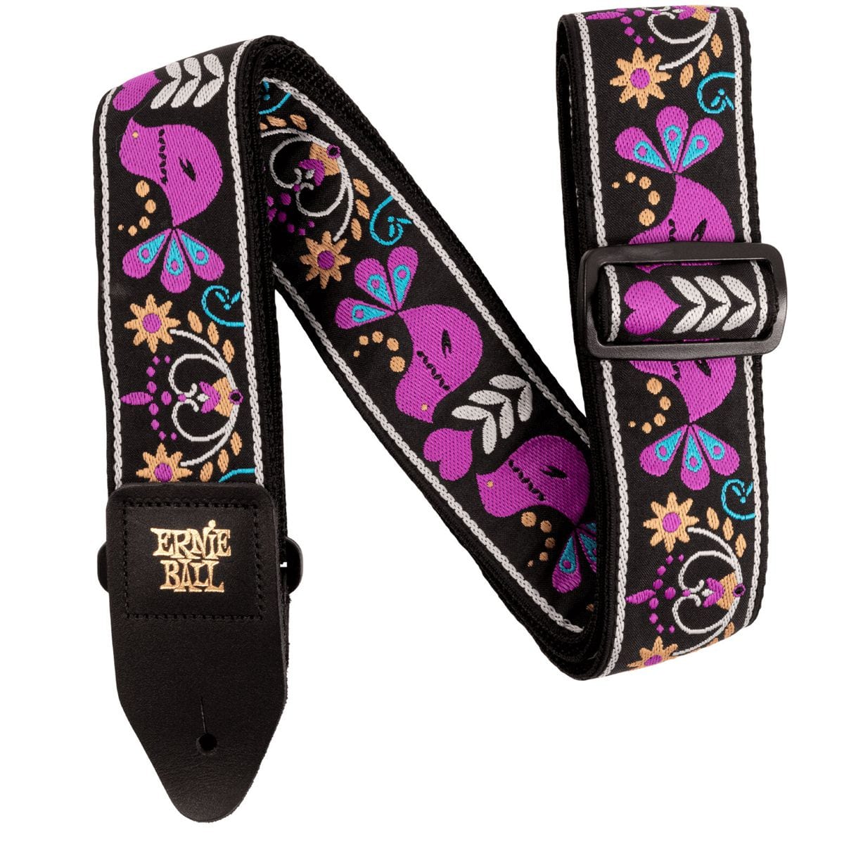 Ernie Ball Jacquard Guitar Strap Purple Bird Lupin