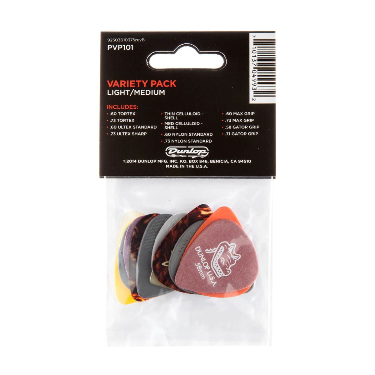 Jim Dunlop Variety Light Medium Plectrums 12 Pack