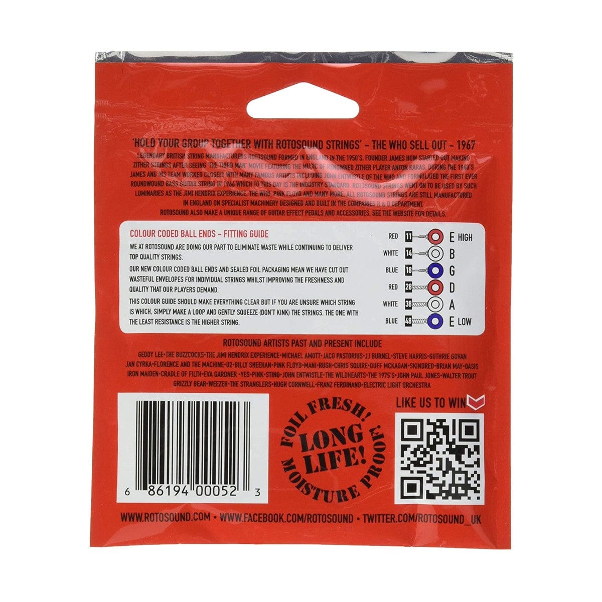 Rotosound R11 Roto red set