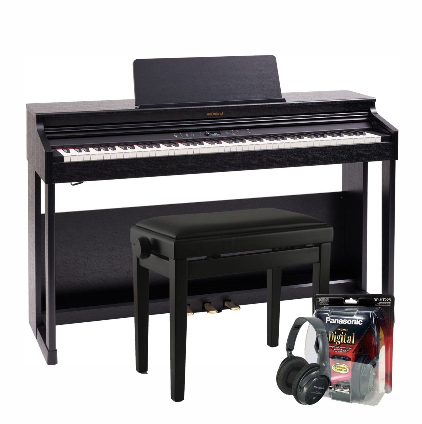 Roland RP701 Charcoal Black Digital Piano Value Package