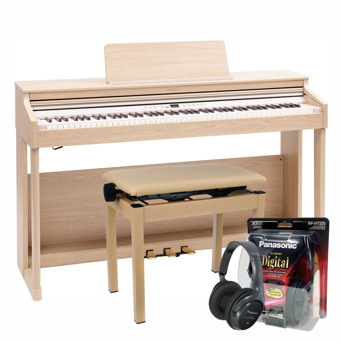 Roland RP701 Light Oak Digital Piano Value Package
