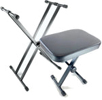 Self-Assembly Double Braced Keyboard Stand & Bench Value Pack