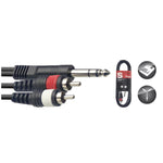 Stagg SYC3/PS2CM E Twin Phono to Stereo Jack 3m Cable