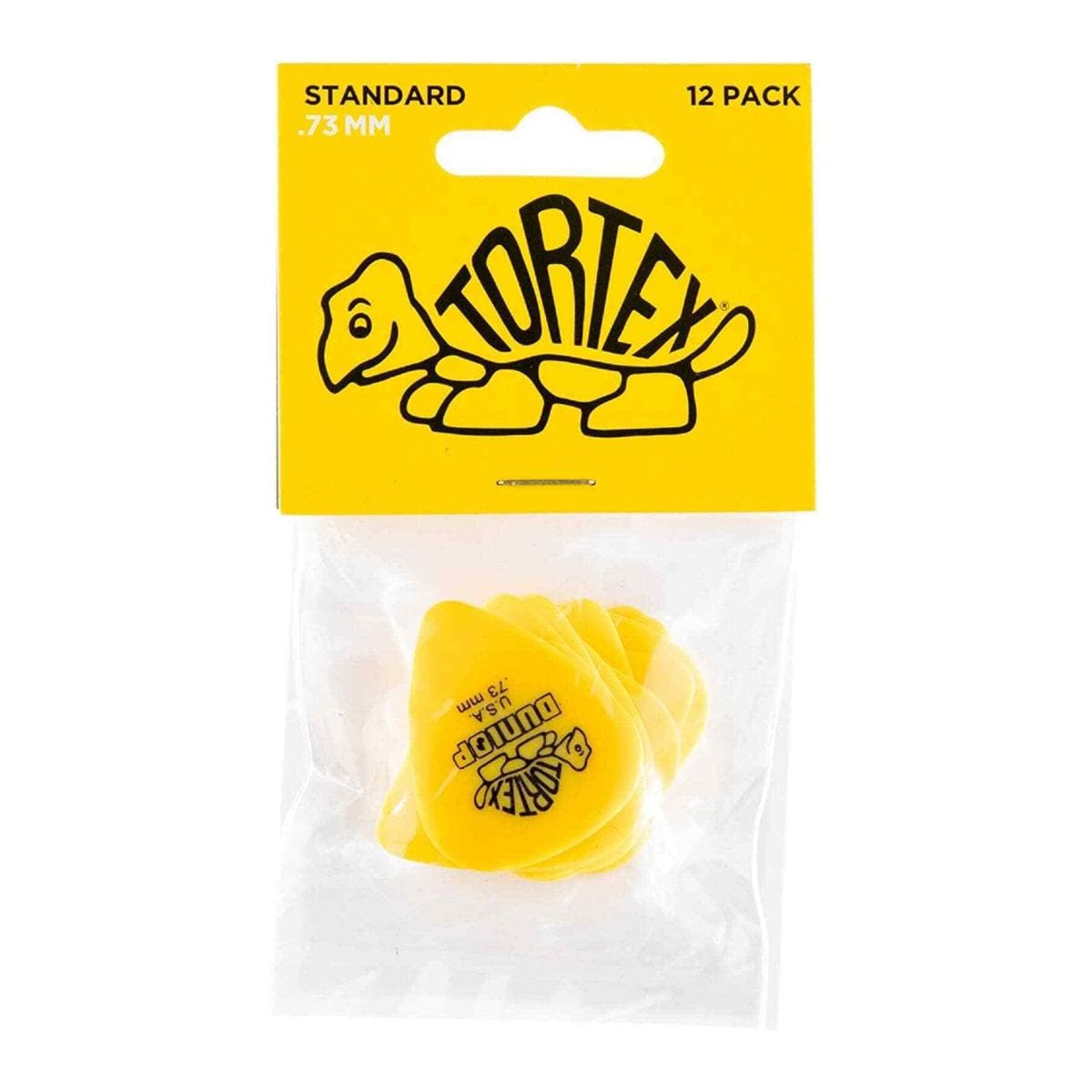 Jim Dunlop TORTEX Plectrums .73MM Yellow 12 Pack