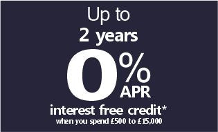 Up To 2 Years 0% Finance When You Spend £500 - £15,000