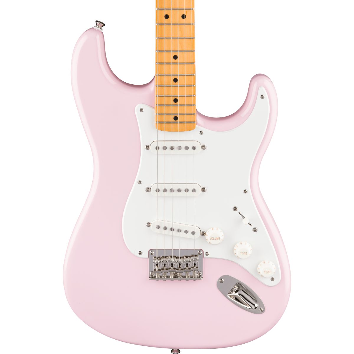 Squier Classic Vibe '50s Stratocaster HT, Maple Fingerboard, Parchment Pickguard, Shell Pink
