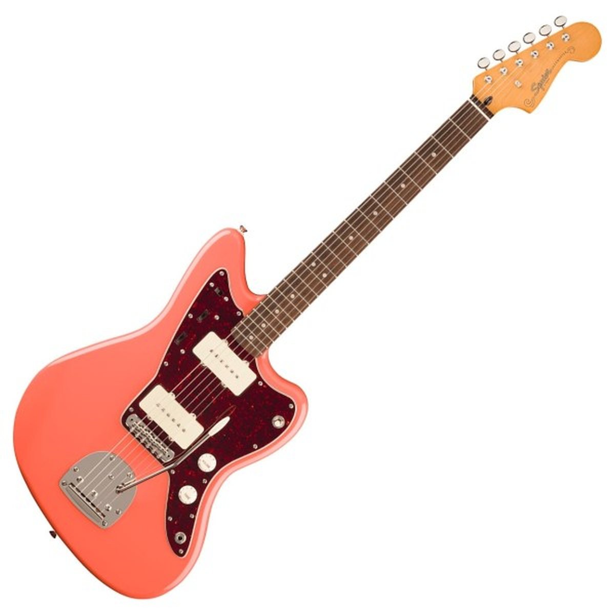 Squier Classic Vibe '60s Jazzmaster; Laurel Fingerboard, Tortoishell Pickguard, Tahitian Coral