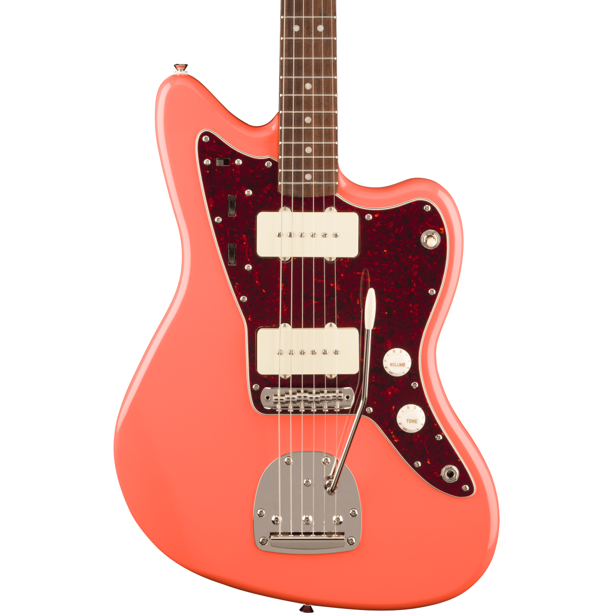 Squier Classic Vibe '60s Jazzmaster; Laurel Fingerboard, Tortoishell Pickguard, Tahitian Coral