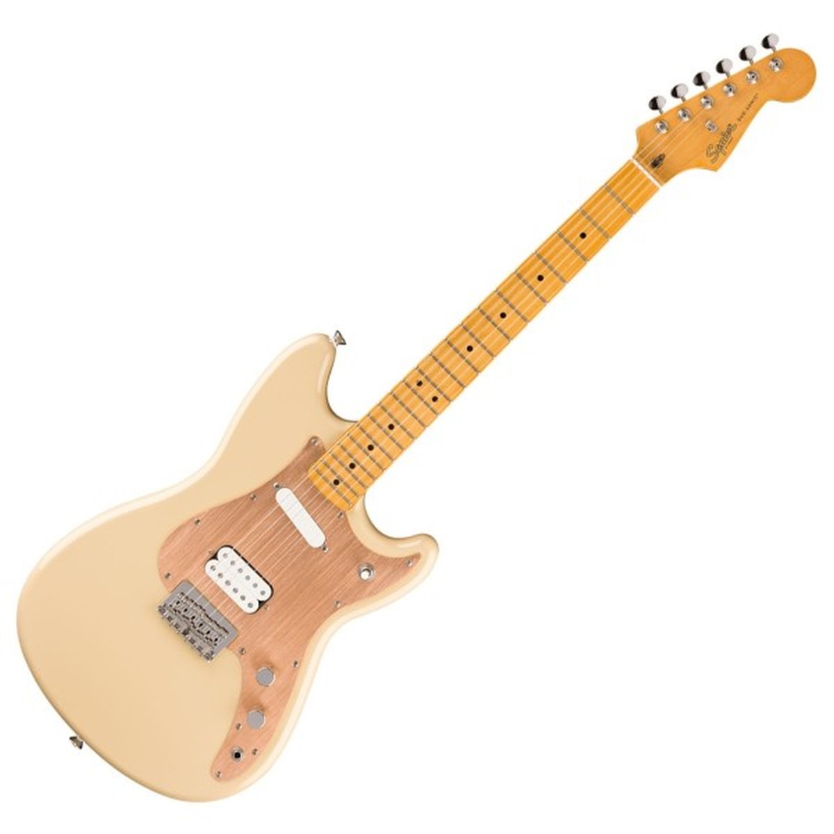 Squier Classic Vibe Duo-Sonic HS, Maple Fingerboard, Gold Anodized Pickguard, Desert Sand