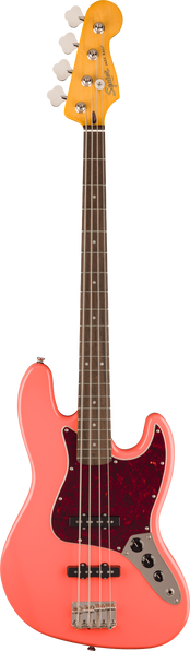 Squier Classic Vibe '60s Jazz Bass; Laurel Fingerboard, Tortoishell Pickguard, Tahitian Coral
