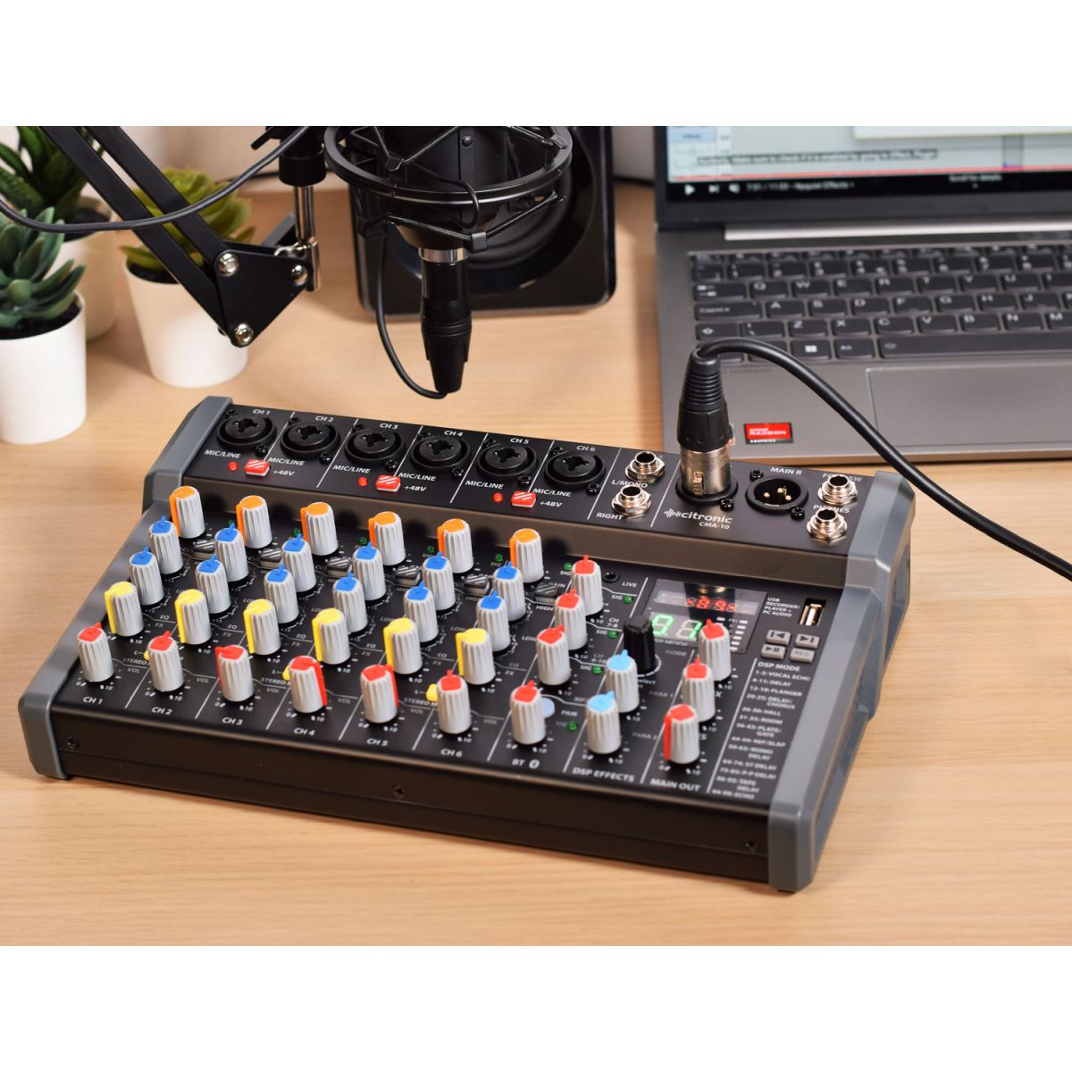 Citronic CMA6 6 Channel Compact Mixer with FX and Bluetooth