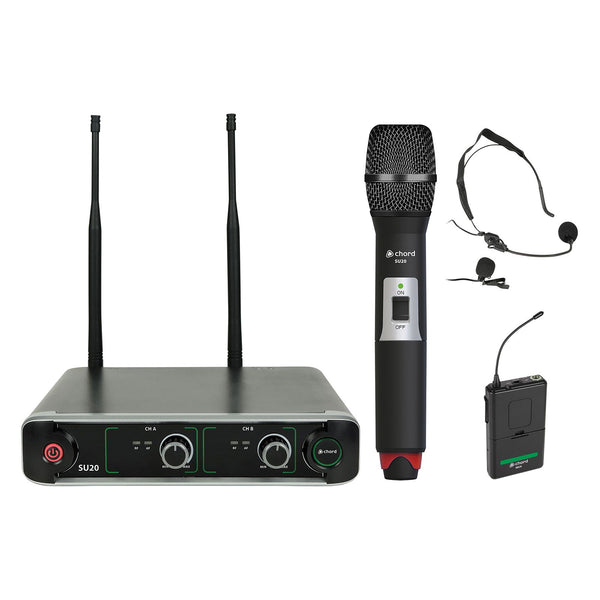 Chord UHF Wireless Microphone System; Dual Handheld