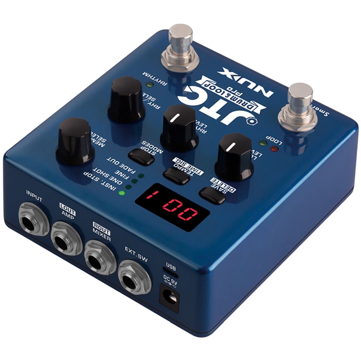 NUX JTC Drum+Loop PRO Dual Pedal | With 2 FREE Pedal Toppers