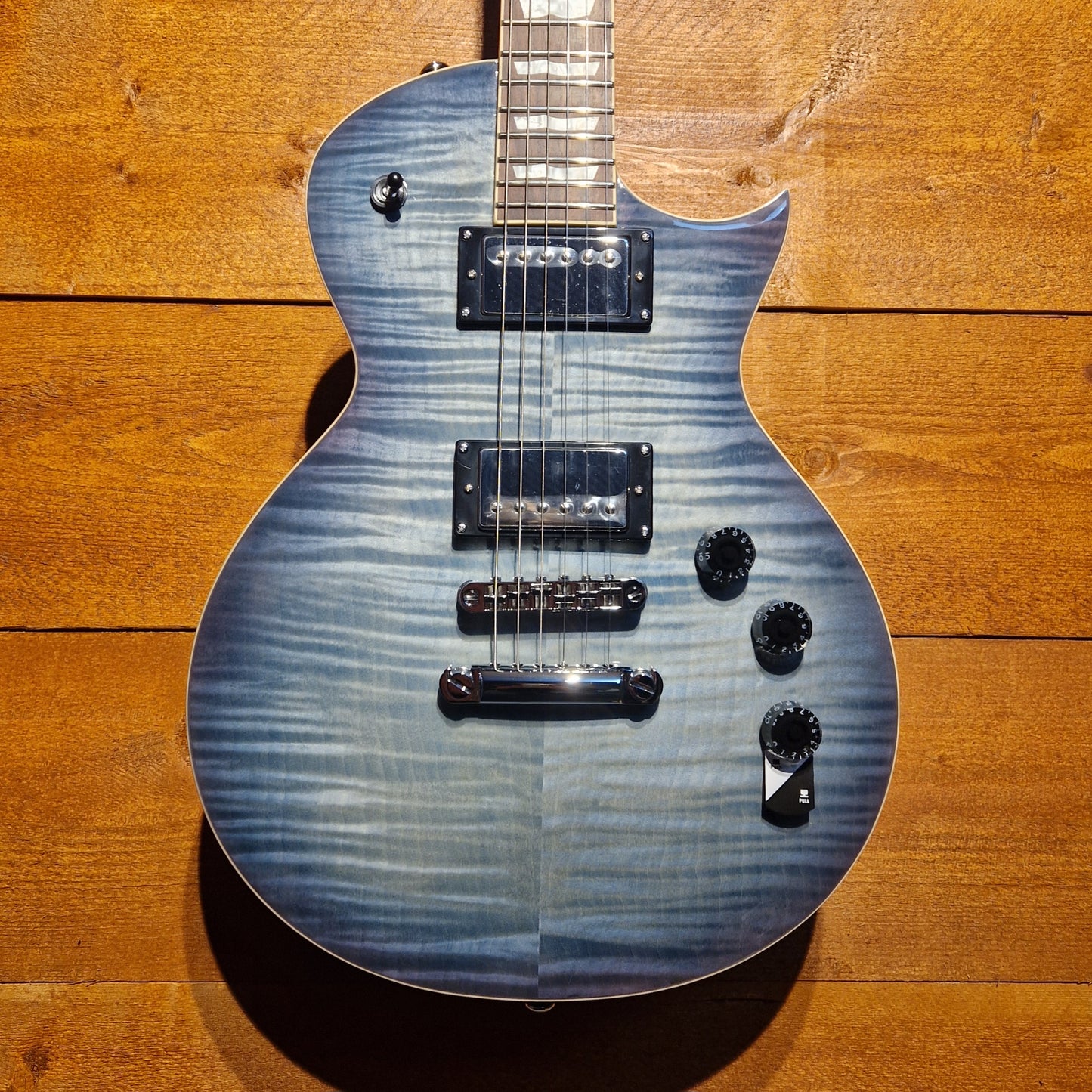 ESP LTD EC-256; Flame Maple Cobalt Blue