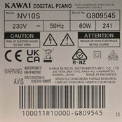 Kawai Novus NV10S Hybrid Piano Incl Concert Stool; Serial No:G809545 | Certified Ex Demo with 5 Years Warranty