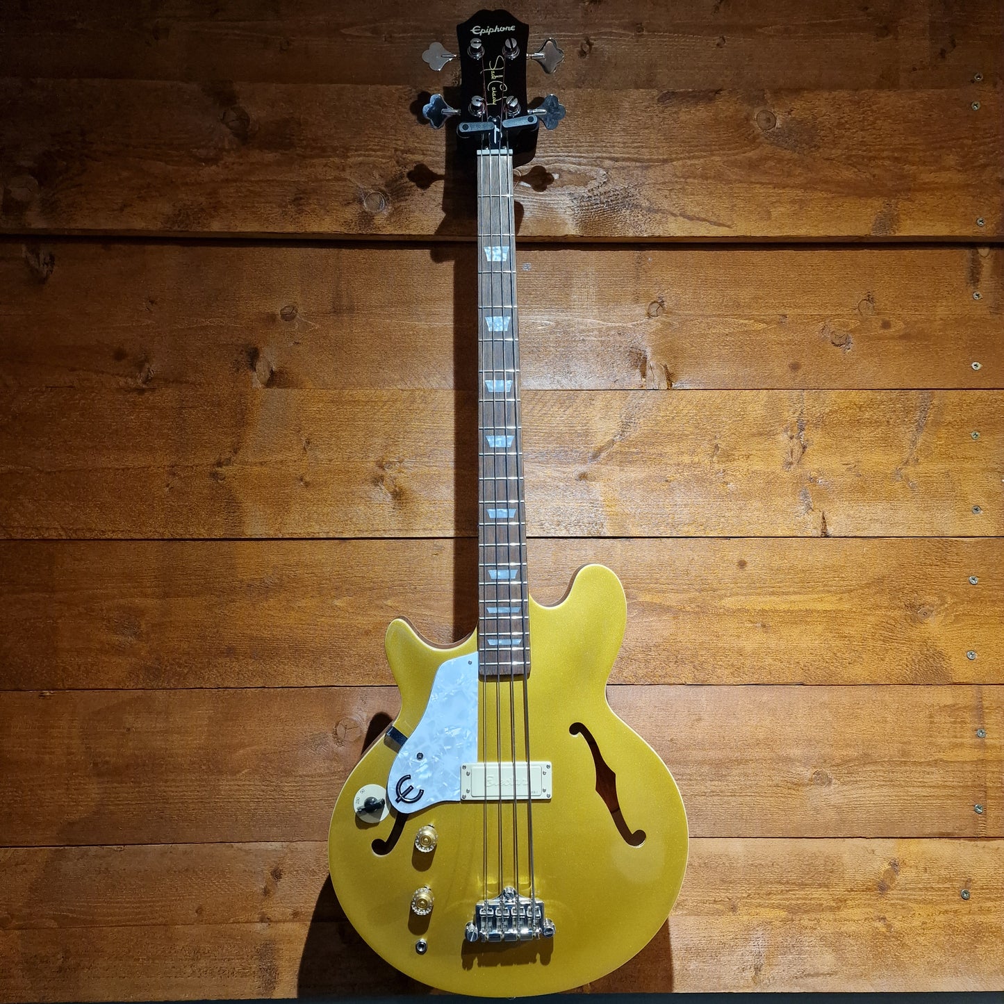 Epiphone Jack Casady Bass Left Handed; Metallic Gold: Serial No: 20021526990 | Second Hand