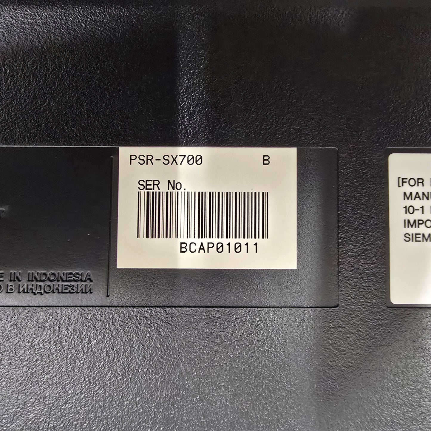 Yamaha PSR-SX700 Keyboard; Serial No: BCAP01011 | Second Hand