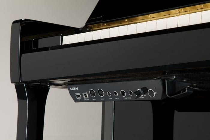 Kawai K200 AURES 2 Hybrid Upright Piano; Polished Ebony