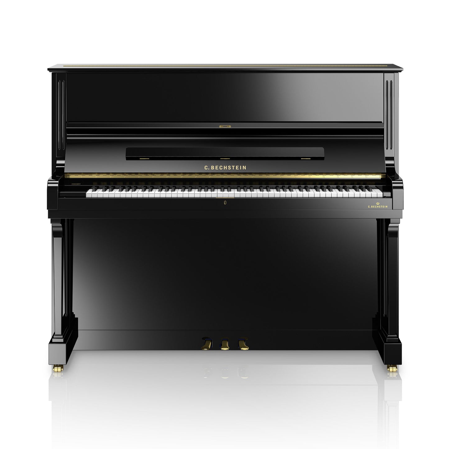 C. Bechstein Concert C6 Upright Piano in Polished Ebony with Vario Duet Silent System