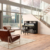 C. Bechstein Concert C6 Upright Piano in Polished Ebony with Vario Duet Silent System
