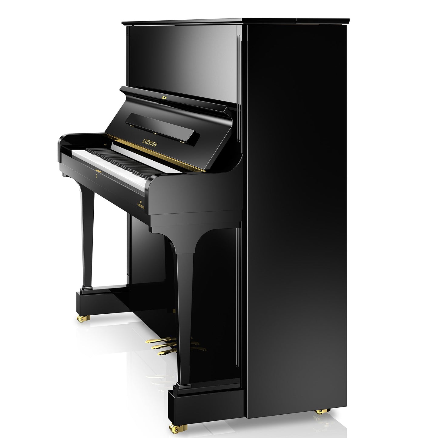 C. Bechstein Concert C8 Upright Piano in Polished Ebony with Vario Duet Silent System