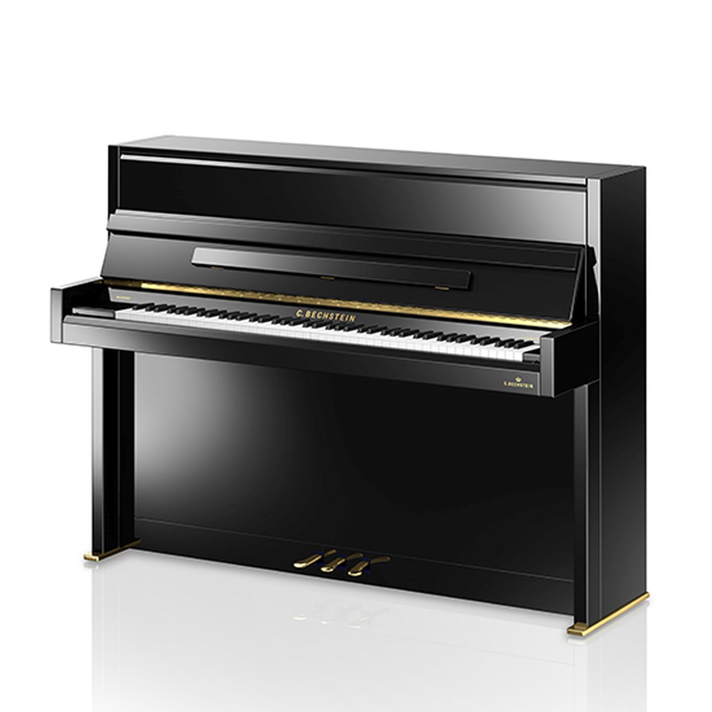 C. Bechstein Residence R2 Millennium Upright Piano in Polished Ebony