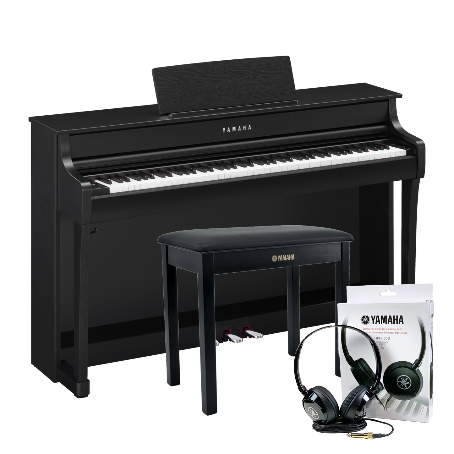Yamaha CLP835B Black Walnut Branded Accessories Package