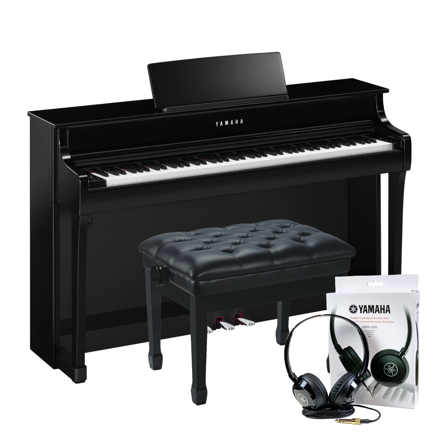 Yamaha CLP835PE Polished Ebony Concert Package