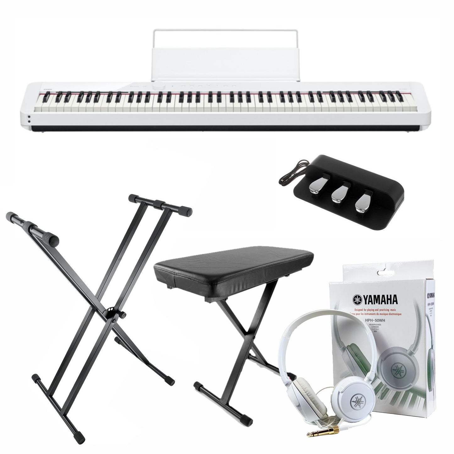 Casio PX-S1100 Digital Piano; White Upgraded Package