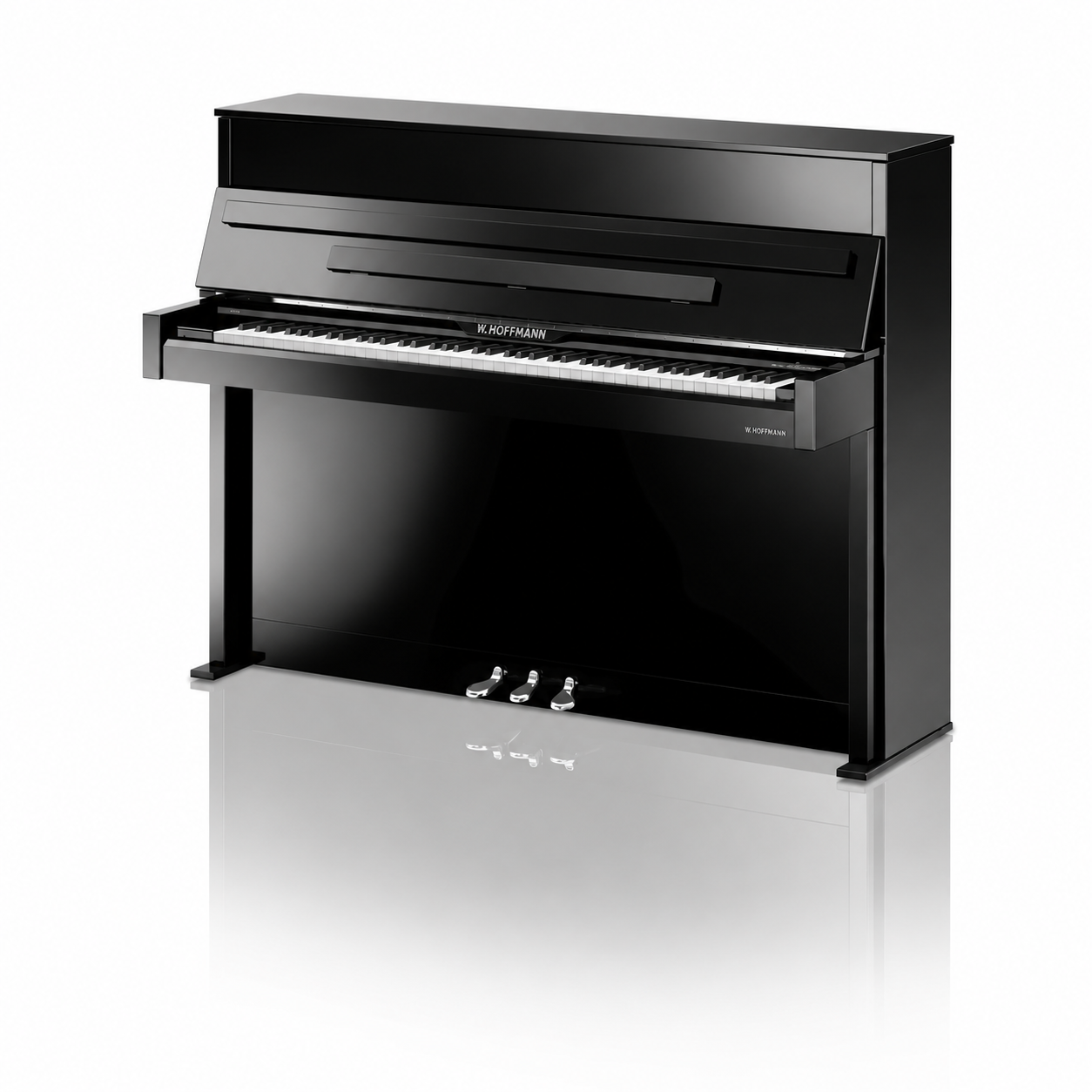 W. Hoffmann Vision V2 Upright Piano in Polished Ebony with Chrome Fittings