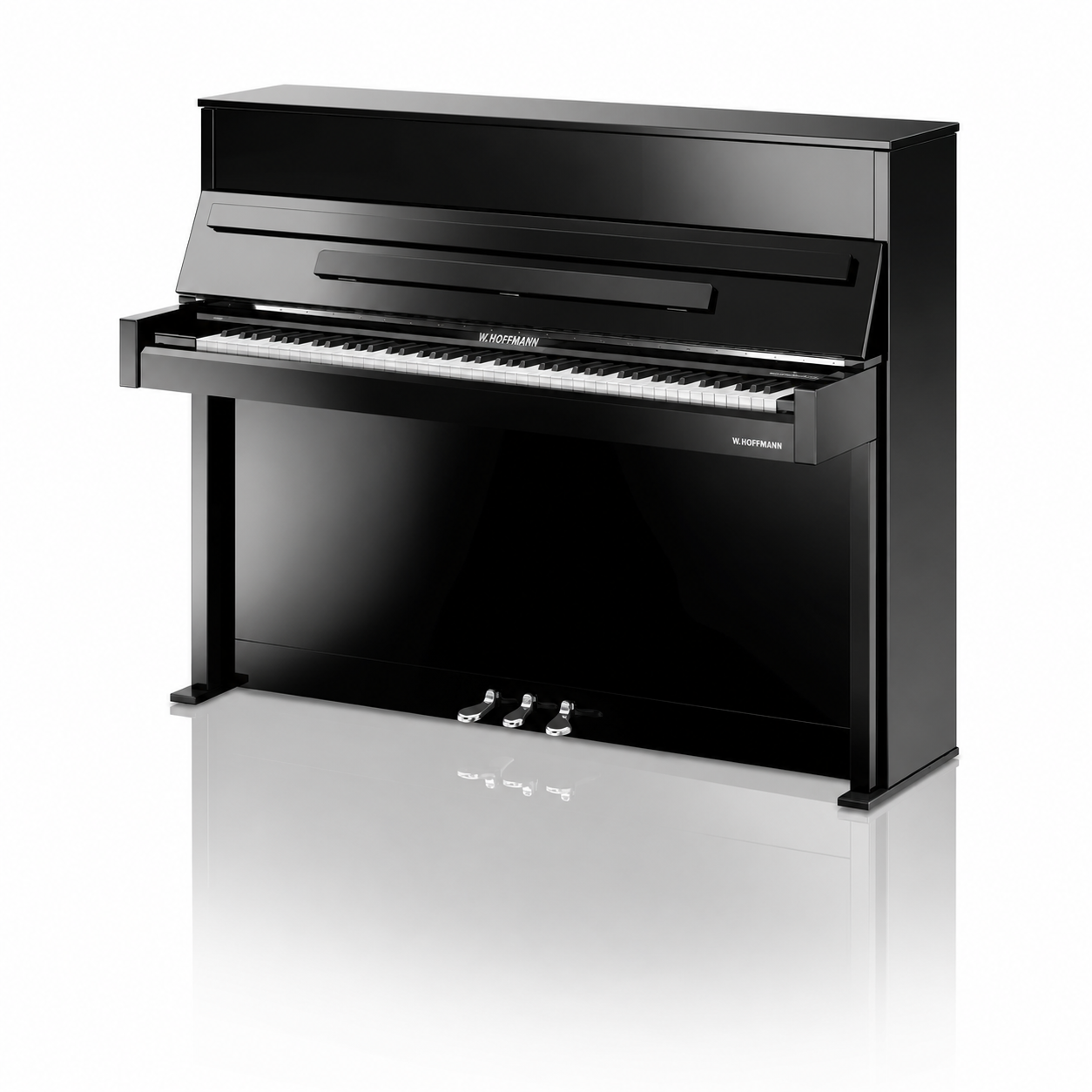 W. Hoffmann Vision V4 Upright Piano in Polished Ebony with Chrome Fittings