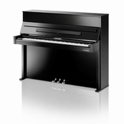 W. Hoffmann Vision V4 Upright Piano in Polished Ebony with Chrome Fittings