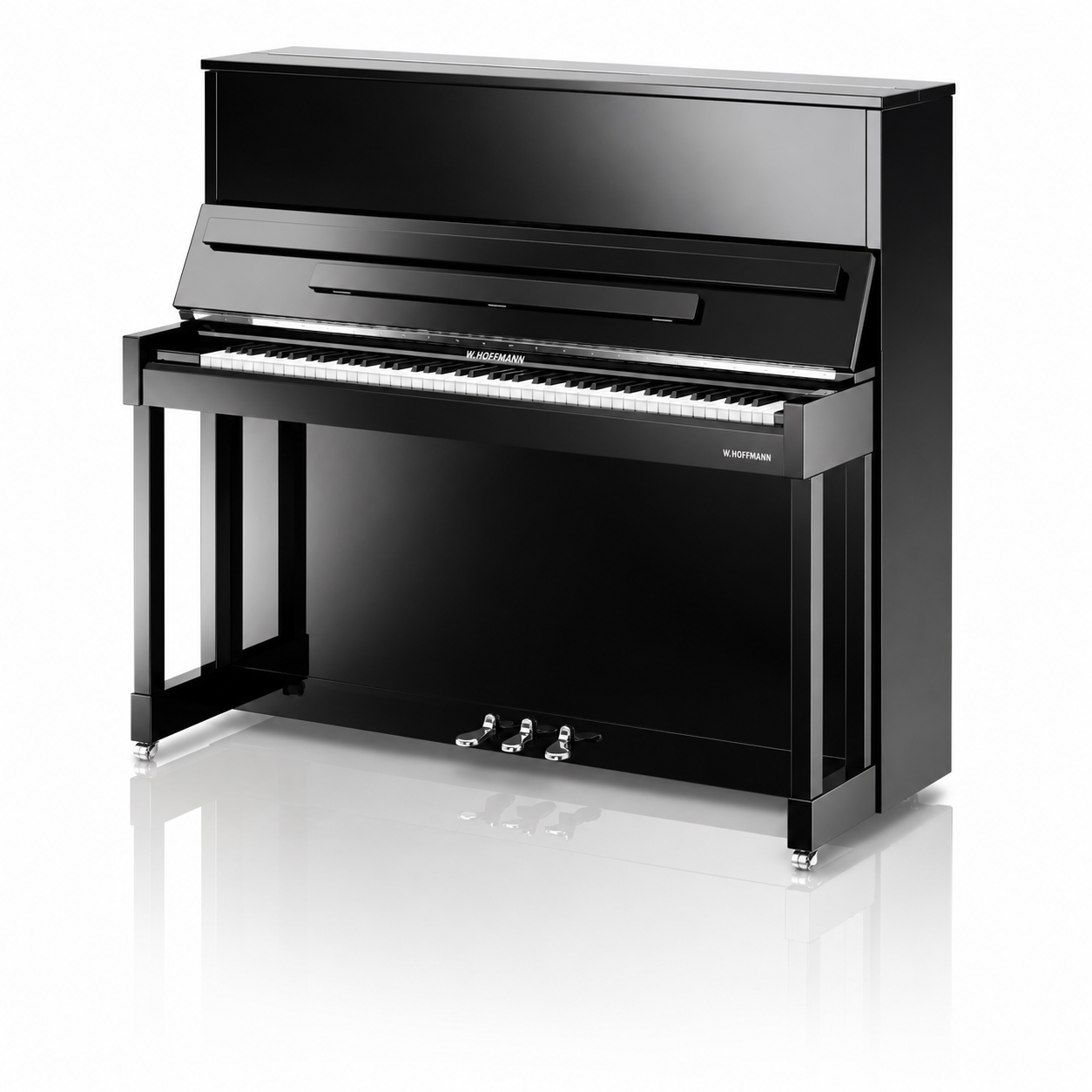 W. Hoffmann Vision V8 Upright Piano in Polished Ebony with Chrome Fittings