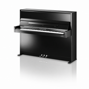C. Bechstein Academy A4 Upright Piano in Polished Ebony with chrome Fittings