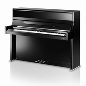 C. Bechstein Residence R2 Millennium Upright Piano in Polished Ebony with chrome Fittings
