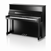C. Bechstein Residence R4 Classic Upright Piano in Polished Ebony with chrome Fittings