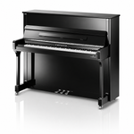 C. Bechstein Residence R4 Contur Upright Piano in Polished Ebony with chrome Fittings