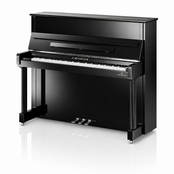 C. Bechstein Residence R6 Classic Upright Piano in Polished Ebony with chrome Fittings