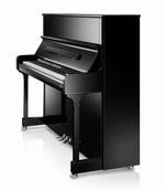 C. Bechstein Residence R6 Style Upright Piano in Polished Ebony with chrome Fittings