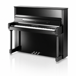 C. Bechstein Residence R6 Elegance Upright Piano in Polished Ebony with chrome Fittings