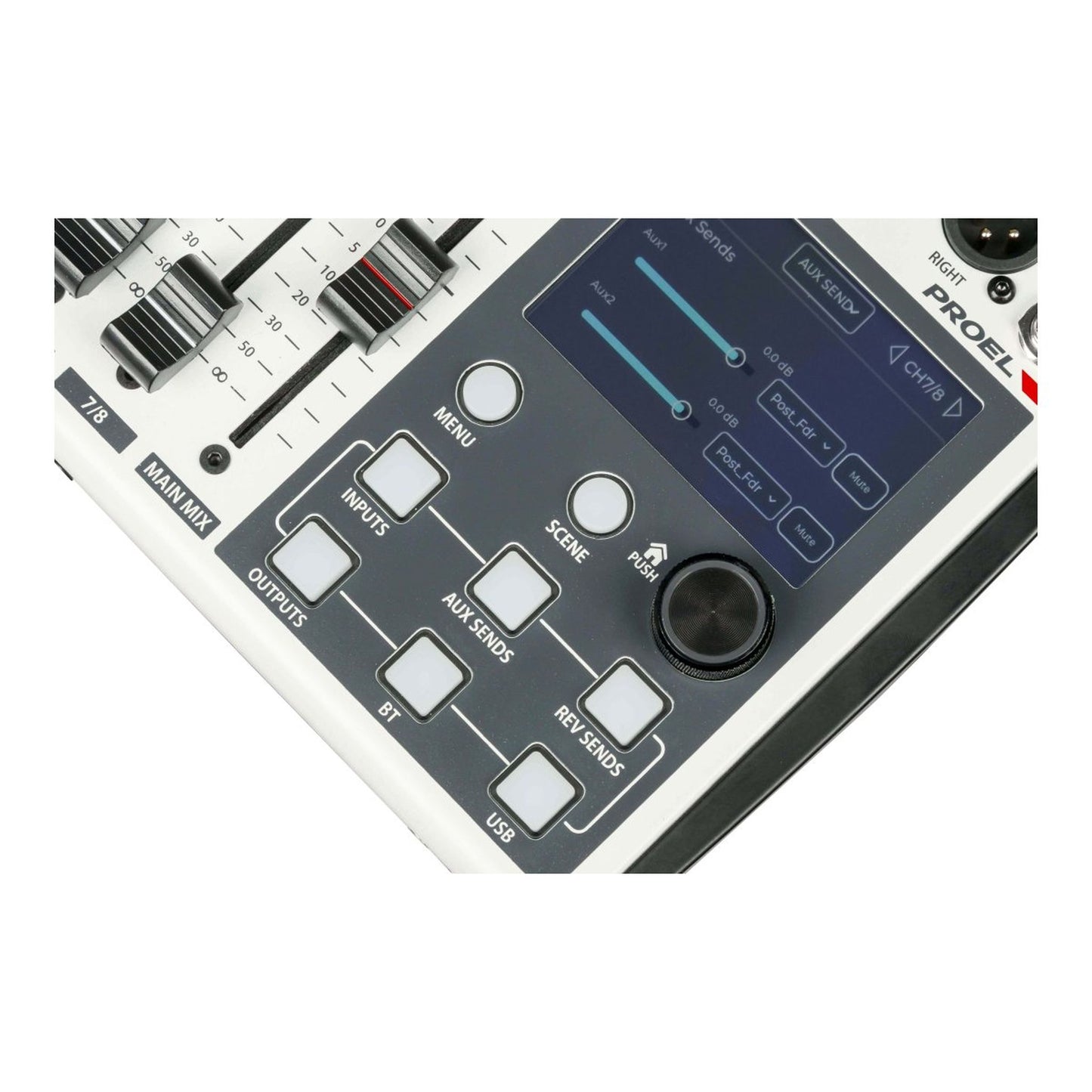 Proel Digipad8 8-In Digital Mixer with USB, Bluetooth, and Motorised Faders